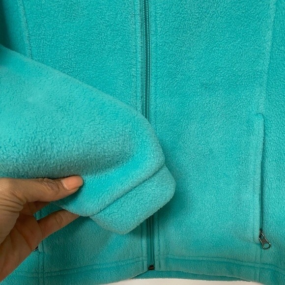 Columbia Collar Fleece Jacket Youth Size M Seafoam - Picture 4 of 6